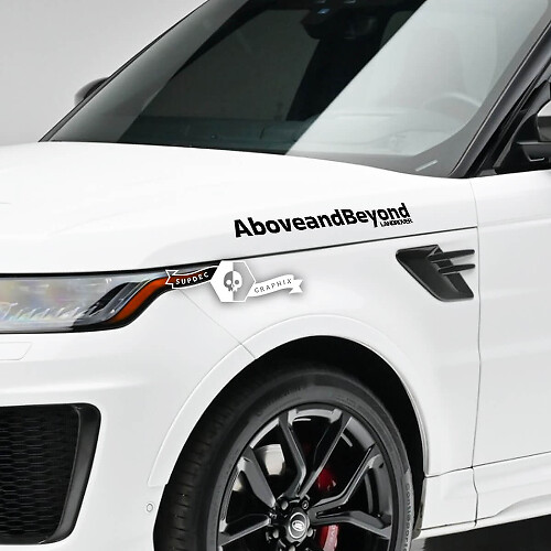 Juego de adhesivos de vinilo para letras laterales Above and Beyond para Land Rover Range Rover