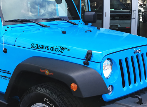 Adhesivo de vinilo con letras CUSTOM Mountain Sport para capó, para Jeep Wrangler