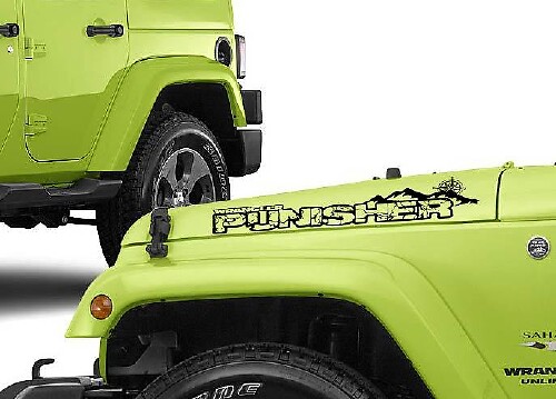Juego de vinilos personalizados para capó estilo montañoso para Jeep Wrangler