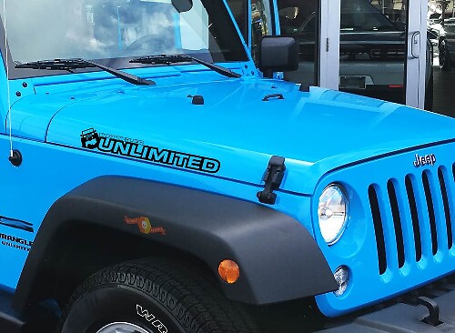 Texto personalizado Calcomanías de vinilo para capó todoterreno Jeep Unlimited Gráfico para Jeep Wrangler Unlimited 1