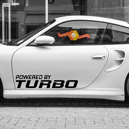 Impulsado por Turbo Vinilo Calcomanía para Puerta Lateral para Porsche 911