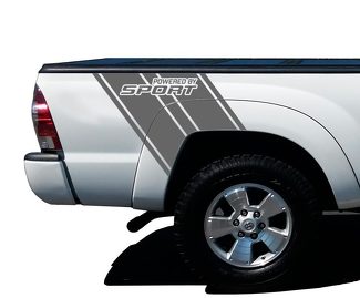 Powered by Sport Truck Bed Stripes calcomanías gráficas de vinilo - 4x4 Toyota Tacoma