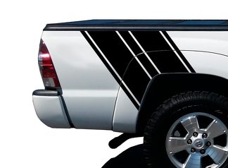 Calcomanías gráficas de vinilo con rayas para cama de camión, compatible con Toyota Tacoma Chevy Dodge 4x4