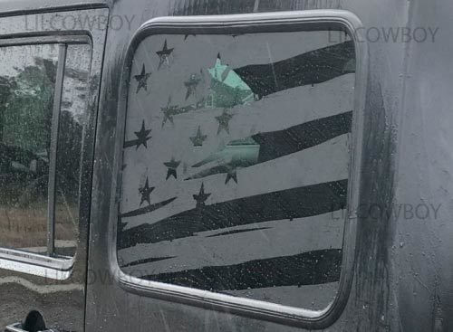 Adhesivo de Vinilo para Ventana Lateral con Bandera de EE.UU. Desgastada para Jeep Wrangler