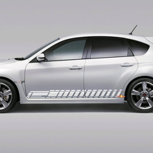 Kit de adhesivos de vinilo con franjas laterales a cuadros para Subaru Impreza Hatchback WRX STI 2007-12_2