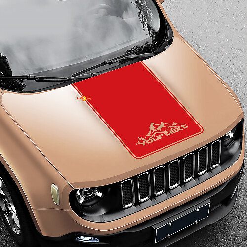 Calcomanía de Vinilo Negro Estilo Montañas 2 para Capó para Jeep Renegade