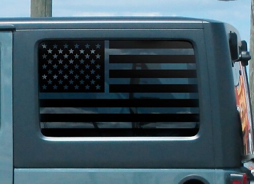 Calcomanía adhesiva de vinilo con bandera americana para ventana lateral de Jeep Wrangler