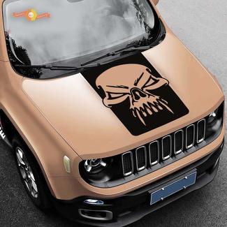Jeep Renegade Hood Skull Grunge gráficos vinilo calcomanía lateral SUV