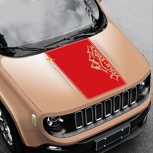 Calcomanía de vinilo a rayas estilo montaña personalizada para capó de Jeep Renegade
