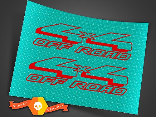 Calcomanías de Vinilo Voluminosas de Texto Rojo 4x4 Off Road 4WD para Camioneta Ford