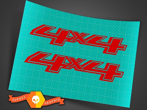 Calcomanía de vinilo roja 4x4 4WD para camión Ford