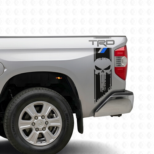 Pegatinas de vinilo estilo TRD Punisher para el lateral de la caja para Toyota Tundra