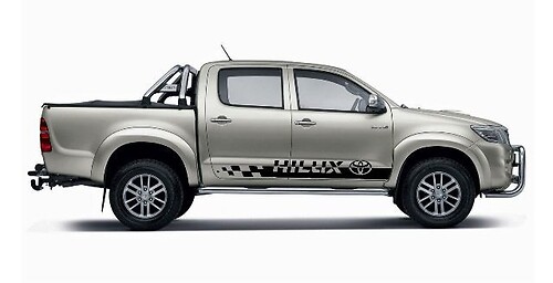 Calcomanía Vinilo Lateral de Rayas Ajedrezadas HILUX para Toyota Hilux