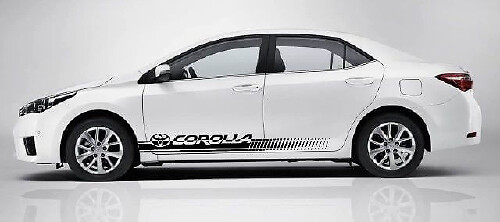 Kit de Pegatinas de Vinilo con Franjas Laterales a Cuadros de Marca para Toyota Corolla