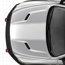 Vinilo adhesivo personalizado de franja central negra mate para capó para Dodge Ram_5