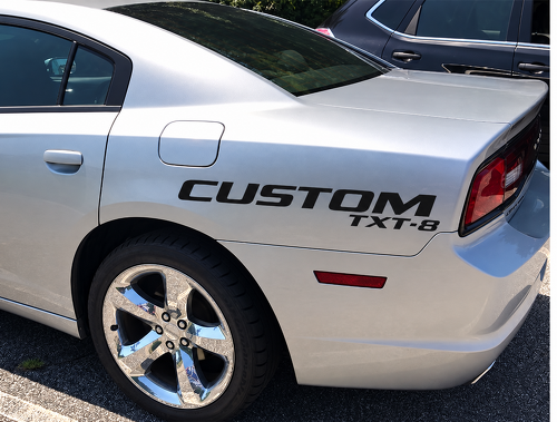 CUSTOM TXT-8 Fender Lettering Pair Guardabarros trasero Adhesivo de vinilo para Dodge Charger
