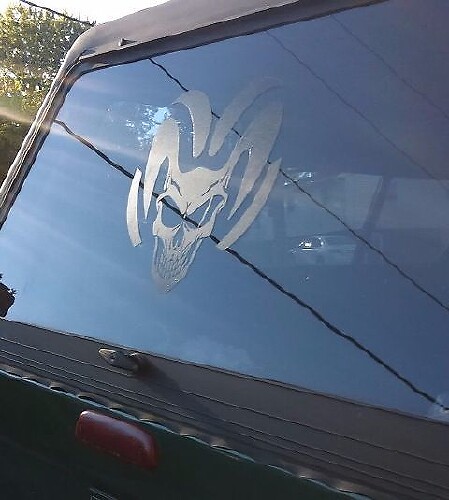 Par de pegatinas personalizadas de calcomanía de vinilo de camión Dodge Ram gráficos cráneo Hemi Mopar rt