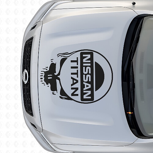 Calcomanía de vinilo para capó con logo de calavera para Nissan Titan