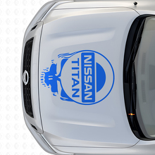 Calcomanía de vinilo para capó con logo de calavera para Nissan Titan_2