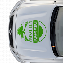 Calcomanía de vinilo para capó con logo de calavera para Nissan Titan_3
