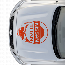 Calcomanía de vinilo para capó con logo de calavera para Nissan Titan_4
