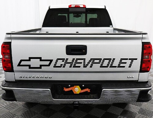 Calcomanía de vinilo con letras Chevy para portón trasero Chevrolet Silverado
