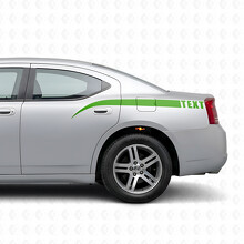 Calcomanía lateral de vinilo con franjas de acento curvas y texto personalizado para Dodge Charger 2006-2010_3