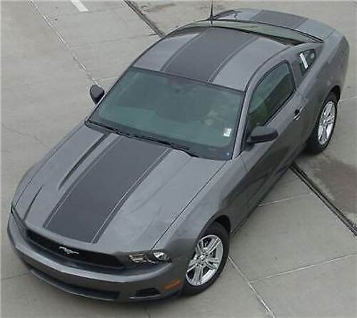 Pegatina vinilo con franja de carreras para capó Pony Center para Musclecar Mustang 2010-2012