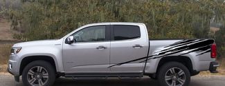Kit de gráficos de vinilo para cama de camión trasero superior rasgado, rayas para Chevy Colorado