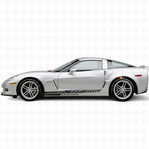 Pegatina adhesiva de vinilo lateral de rayas estilo competición para Chevrolet Corvette C6 2005-2013