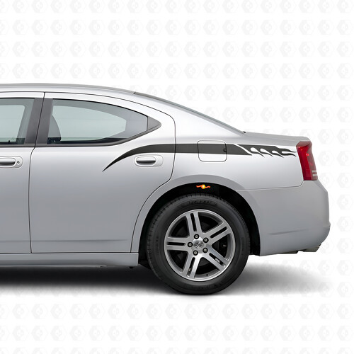 Pegatina de vinilo lateral con franjas estilo llama para Dodge Charger 2006-2010