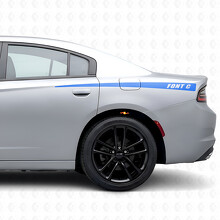 Pegatina de vinilo personalizada de franjas delgadas a los lados para Dodge Charger 2015-2026_2
