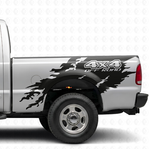 Calcomanía de vinilo para ladera de caja Off Road 4x4 Torn para Ford F-250 1999-2006