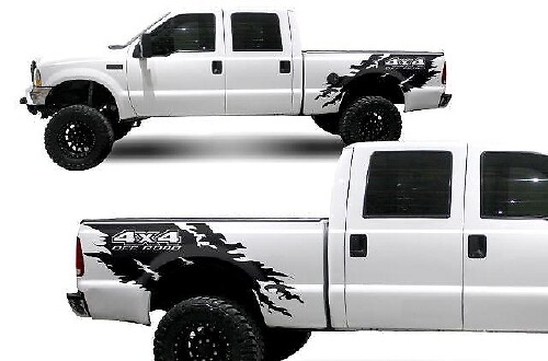 Kit de Vinilo para Envoltura Torn 4x4 Juego de 2 para Ford F-250 1999-2006