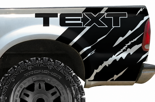 TEXTO Adhesivo vinilo lateral rasgado para la caja del Ford F-250 1999-2006