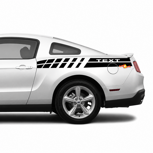 TEXT Segmented Double Stripe Guardabarros trasero Adhesivo de vinilo para Ford Mustang 2010-2020