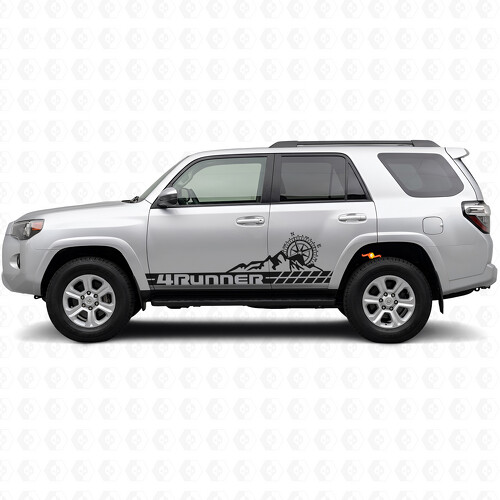 Tiras de Brújula de Montaña 4Runner Vinilo Adhesivo para Puerta Lateral para Toyota 4Runner 2010-2017