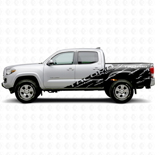 Calcomanía de vinilo para la puerta lateral de la caja Tacoma TRD Pro Torn Splash para Toyota Tacoma 2016-2020