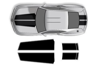 Chevrolet Camaro (2010-2015) Kit de envoltura de calcomanía de vinilo personalizado - Rayas rectas de capó y baúl
