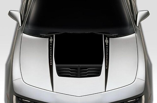 Chevrolet Camaro (2010-2015) Kit de envoltura de calcomanías de vinilo personalizado - Camaro Hood Spears
