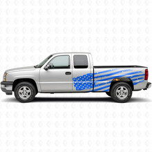 Pegatina adhesiva de vinilo para puerta lateral de cabina con bandera americana desgastada para Chevrolet Silverado 1999-2007_2