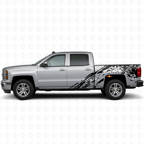 Pegatina de vinilo para salpicaduras de barro en el lateral de la caja para Chevrolet Silverado 2014-2017