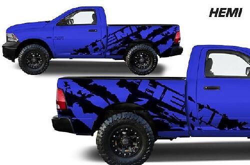 Kit de Calcomanías Laterales de Vinilo Antisalpicaduras Estilo Hemi para Dodge Ram 1500-3500 2009–2018