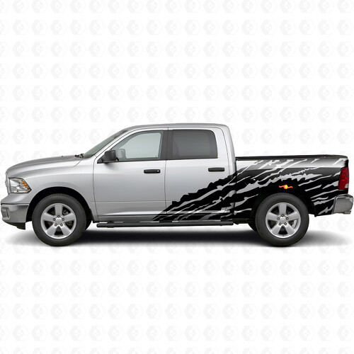Pegatinas laterales de vinilo con franjas estilo salpicadura de barro para Dodge Ram 1500_1