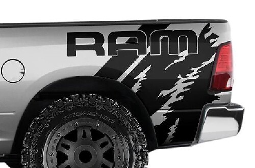 Kit de Vinilo para Lado Trasero Estilo Desgastado Ram para Dodge Ram 1500-3500 2009-18