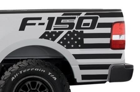 Kit de vinilo adhesivo con bandera de EE. UU. para lados de cama de camión Musclecar 2004-2008
