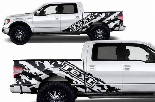 Adhesivo de vinilo lateral con diseño rasgado para Ford F-150 2009-2014