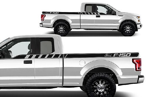Kit de calcomanías de vinilo de franjas laterales superiores traseras para camioneta Musclecar 2015-2017
