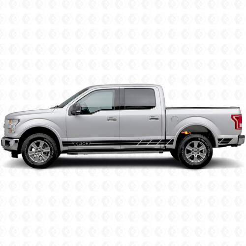 Pegatina de Vinilo Personalizada con Rayas Dobles para Lado, Cabecera y Puerta para Ford F-150 2015-2017