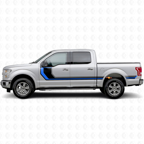 Calcomanía de Vinilo para Puerta Lateral y Cama con Franjas Rally para Ford F-150 2015-2017